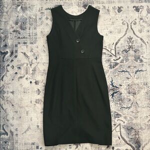 Massimo Dutti Dark Green Dress with Button Detail (8)